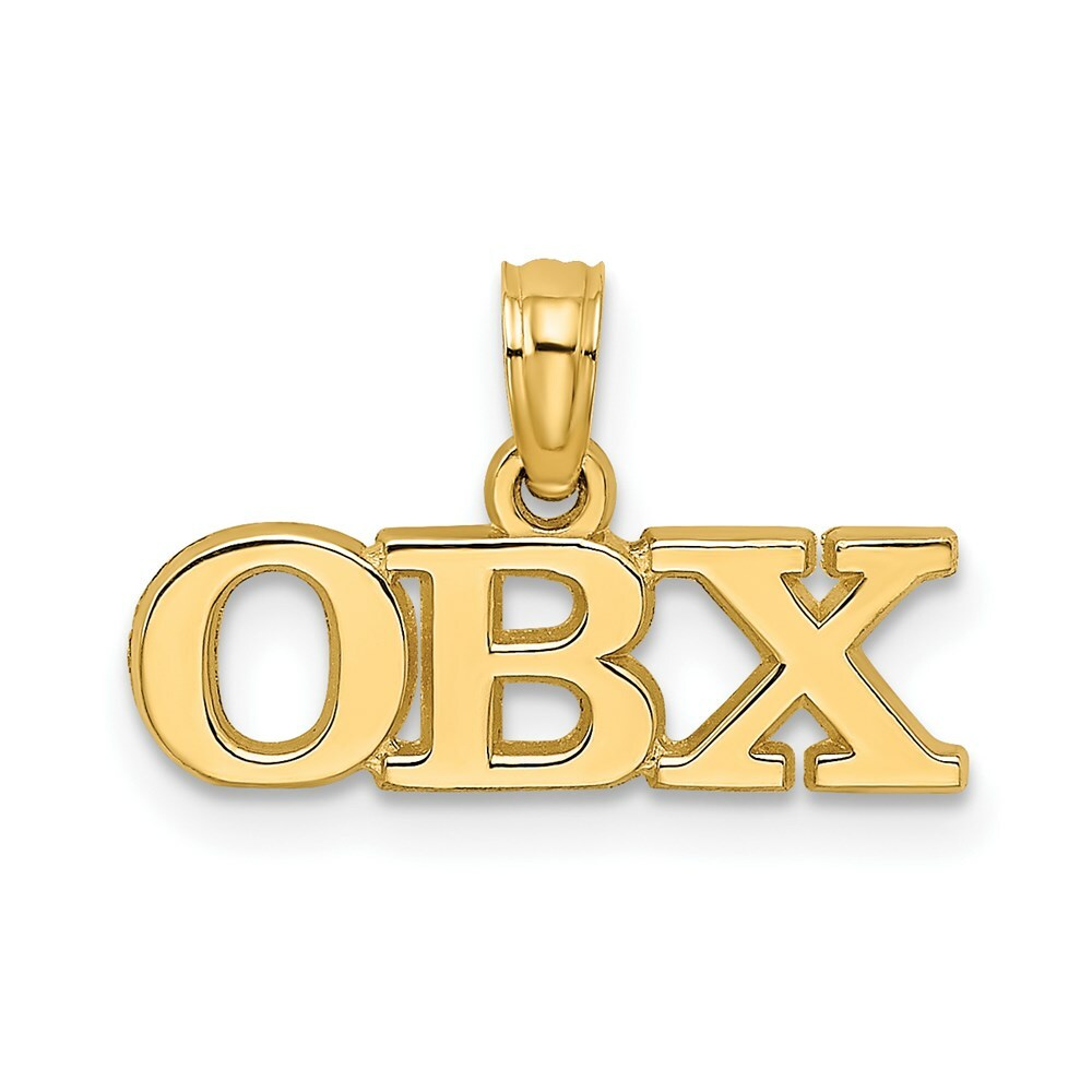 14K Yellow Gold Polished OBX Charm Pendant