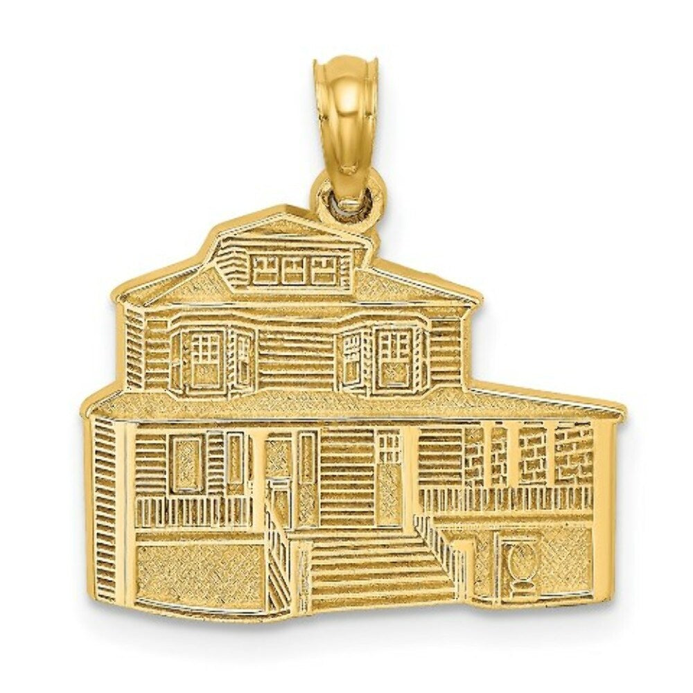 14K Yellow Gold The Manse Bed & Breakfast Inn With Engraved Cape May Charm Pendant