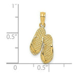 Load image into Gallery viewer, 14K Yellow Gold Textured FLIP-FLOP Charm Pendant
