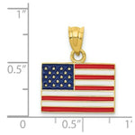 Load image into Gallery viewer, 14K Yellow Gold Enameled United States Flag Pendant
