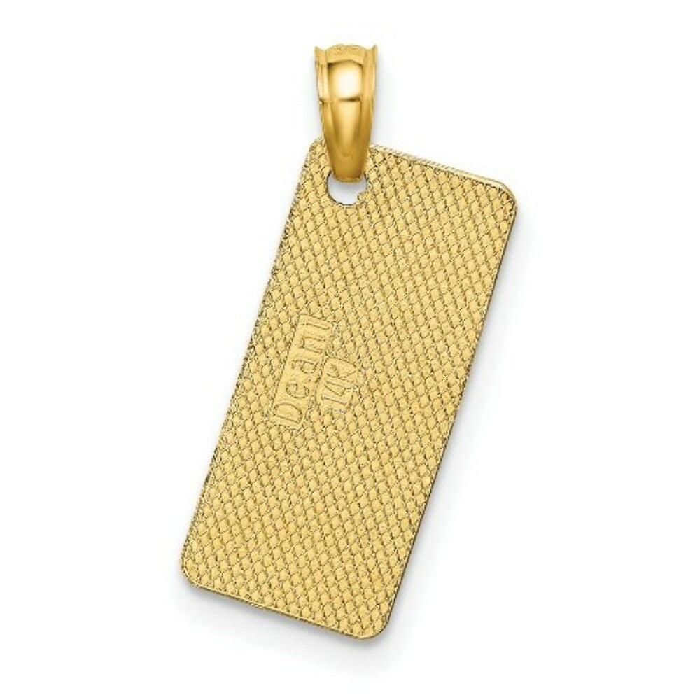 14K Yellow Gold Textured Avalon License Plate