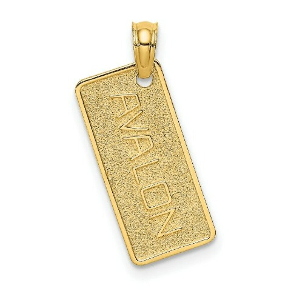 14K Yellow Gold Textured Avalon License Plate