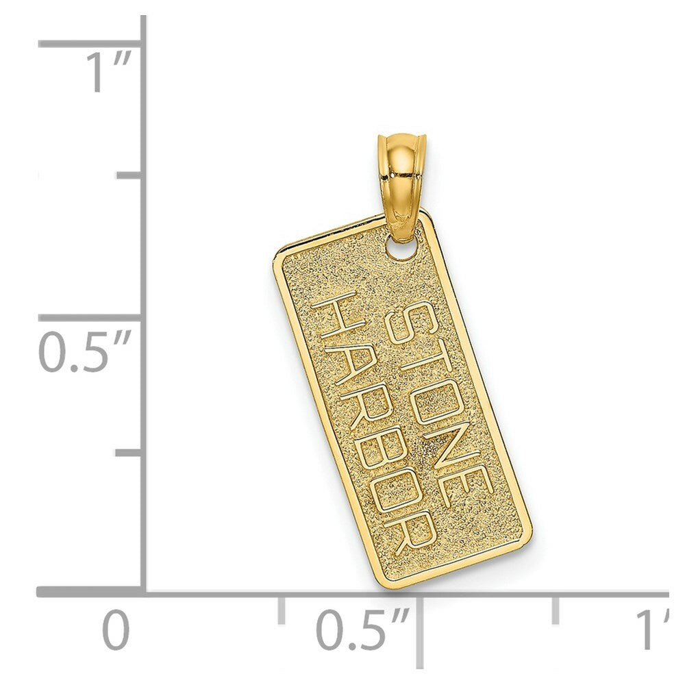 Stone Harbor License Plate in 14K Yellow Gold Textured