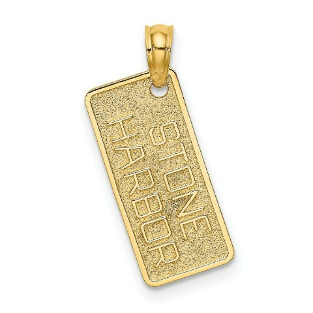 Stone Harbor License Plate in 14K Yellow Gold Textured