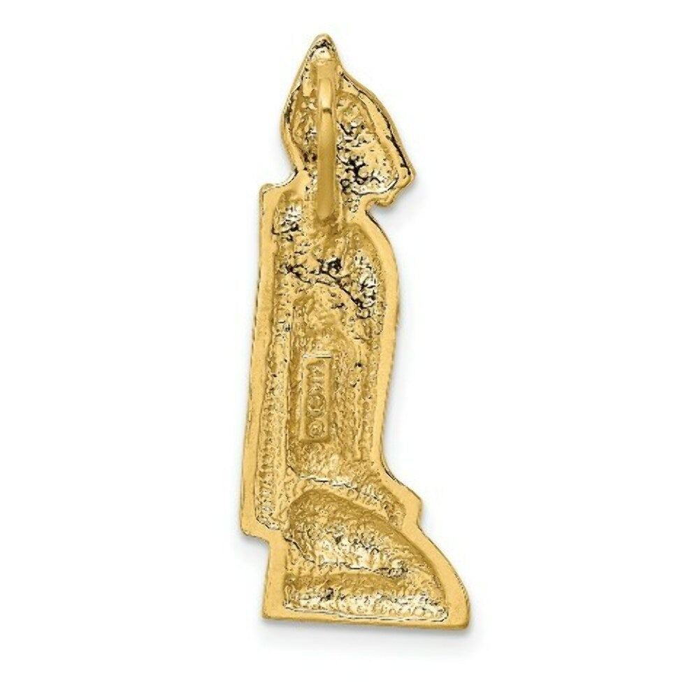 14K Yellow Gold 2-D Marco Island Cat With Hidden Bail Charm Pendant