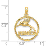 Load image into Gallery viewer, 14K Yellow Gold JAMAICA With Bird in Round Frame Charm Pendant
