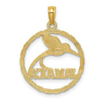Load image into Gallery viewer, 14K Yellow Gold JAMAICA With Bird in Round Frame Charm Pendant
