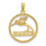 Load image into Gallery viewer, 14K Yellow Gold JAMAICA With Bird in Round Frame Charm Pendant
