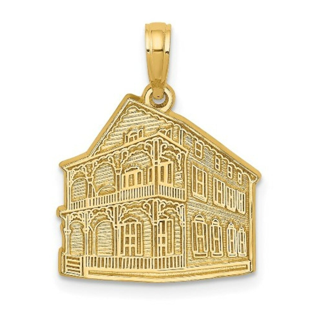 14K Yellow Gold The Pink House - Cape May, NJ Charm Pendant