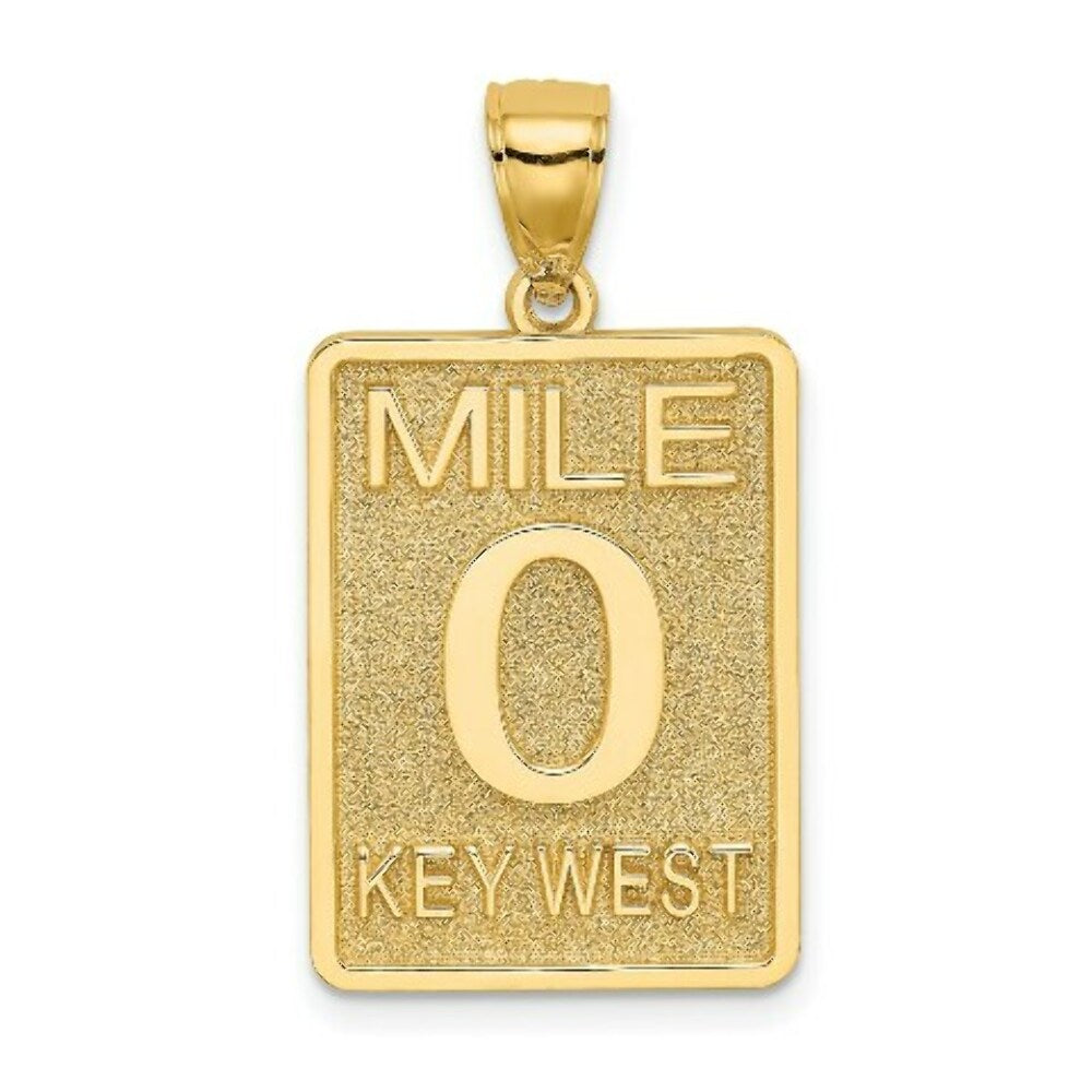 14K Yellow Gold Mile Marker 0 / Key West Charm Pendant