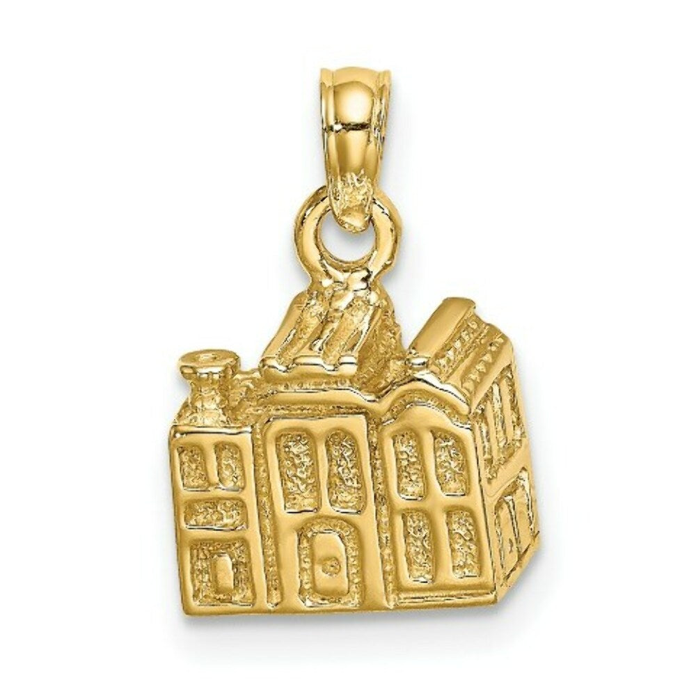 14K Yellow Gold 3-D Charleston Rainbow Row Buildings