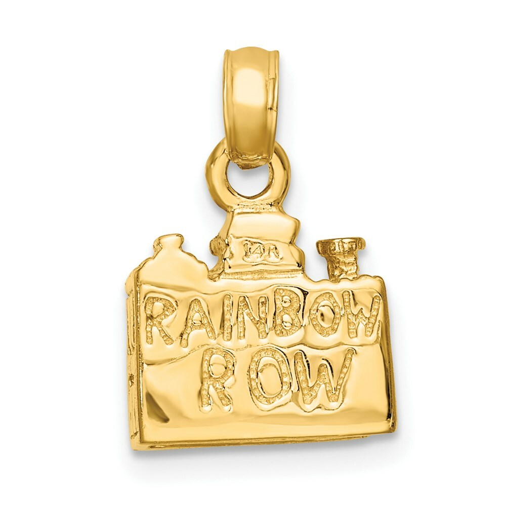 14K Yellow Gold 3-D Charleston Rainbow Row Buildings