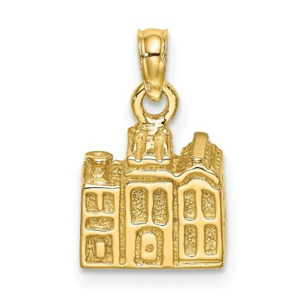14K Yellow Gold 3-D Charleston Rainbow Row Buildings