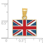 Load image into Gallery viewer, 14K Yellow Gold &amp; Rhodium Solid Enameled United Kingdom Flag Pendant
