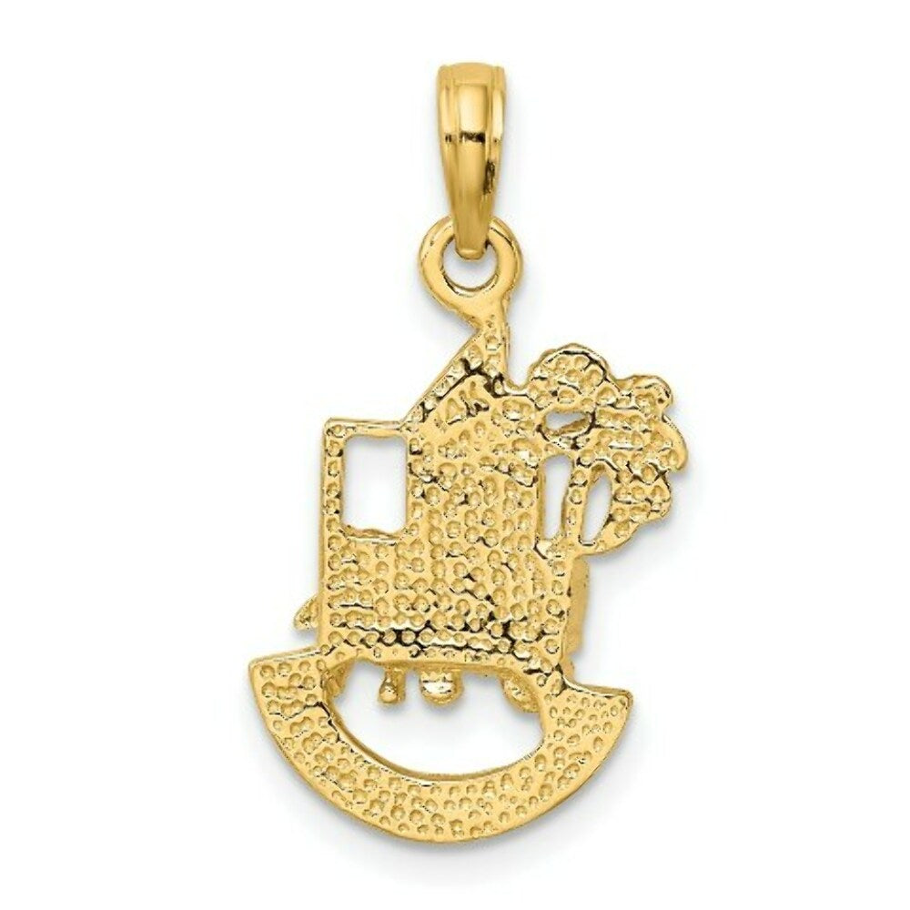 14K Yellow Gold Charleston SC Scene With Horse - Cart - and House