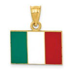 Load image into Gallery viewer, 14K Yellow Gold Solid Enameled Italy Flag Pendant
