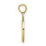 Load image into Gallery viewer, 14K Yellow Gold Polished and Textured FLAT BASEBALL Charm Pendant
