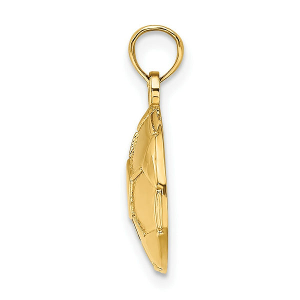 14K Yellow Gold 2-D Engraveable Soccer Ball Charm Pendant
