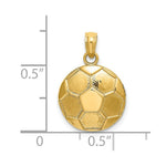 Load image into Gallery viewer, 14K Yellow Gold 2-D Engraveable Soccer Ball Charm Pendant
