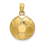 Load image into Gallery viewer, 14K Yellow Gold 2-D Engraveable Soccer Ball Charm Pendant
