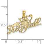 Load image into Gallery viewer, 14K Yellow Gold I HEART VOLLEYBALL Charm Pendant
