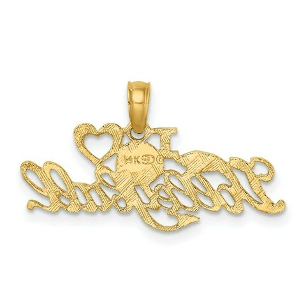 14K Yellow Gold I HEART VOLLEYBALL Charm Pendant