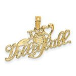 Load image into Gallery viewer, 14K Yellow Gold I HEART VOLLEYBALL Charm Pendant
