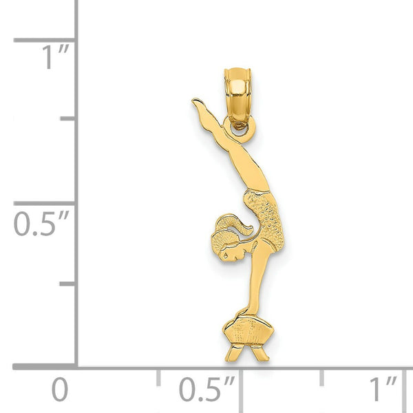 14K Yellow Gold Gymnastics Charm Pendant