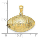 Load image into Gallery viewer, 14K Yellow Gold 3-D Football HANGING HORIZONTAL
