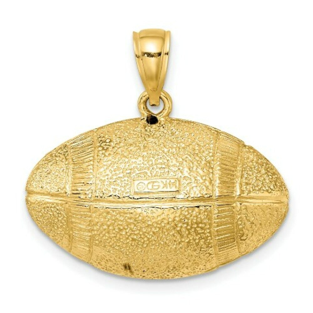 14K Yellow Gold 3-D Football HANGING HORIZONTAL