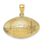 Load image into Gallery viewer, 14K Yellow Gold 3-D Football HANGING HORIZONTAL
