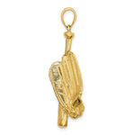 Load image into Gallery viewer, 14K Yellow Gold 3-D BASEBALL GLove, Bat, Ball Charm Pendant
