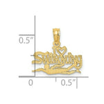 Load image into Gallery viewer, 14K Yellow Gold Polished and Engraved I HEART SWIMMING Charm Pendant
