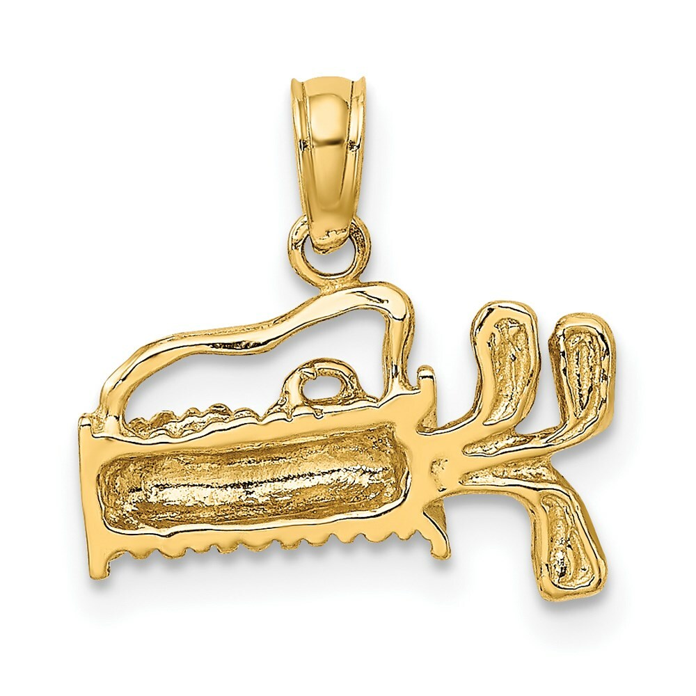 14K Yellow Gold 2-D Textured & Engraved Gold Bag Charm Pendant