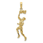 Load image into Gallery viewer, 14K Yellow Gold 3-D Basketball PLAYER With Raised Ball &amp; Partial Hoop Charm Pendant
