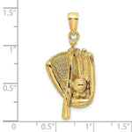 Load image into Gallery viewer, 14K Yellow Gold 3-D BASEBALL GLove, BAT &amp; Ball Charm Pendant
