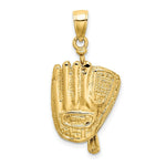Load image into Gallery viewer, 14K Yellow Gold 3-D BASEBALL GLove, BAT &amp; Ball Charm Pendant
