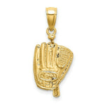 Load image into Gallery viewer, 14K Yellow Gold 3-D Polished BASEBALL GLove, BAT &amp; Ball Charm Pendant
