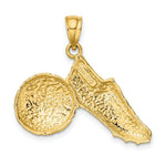 Load image into Gallery viewer, 14K Yellow Gold 2-D Polished Soccer Ball &amp; SHOE Charm Pendant
