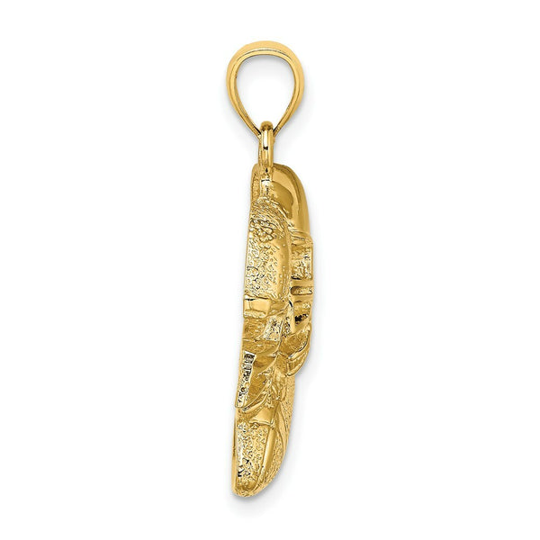 14K Yellow Gold 2-D DOUBLE Football HELMETS & Ball Charm Pendant