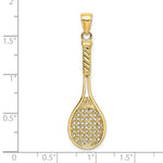 Load image into Gallery viewer, 14K Yellow Gold 3-D Polished TENNIS RACQUET Charm Pendant
