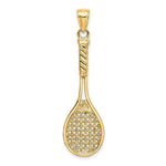 Load image into Gallery viewer, 14K Yellow Gold 3-D Polished TENNIS RACQUET Charm Pendant
