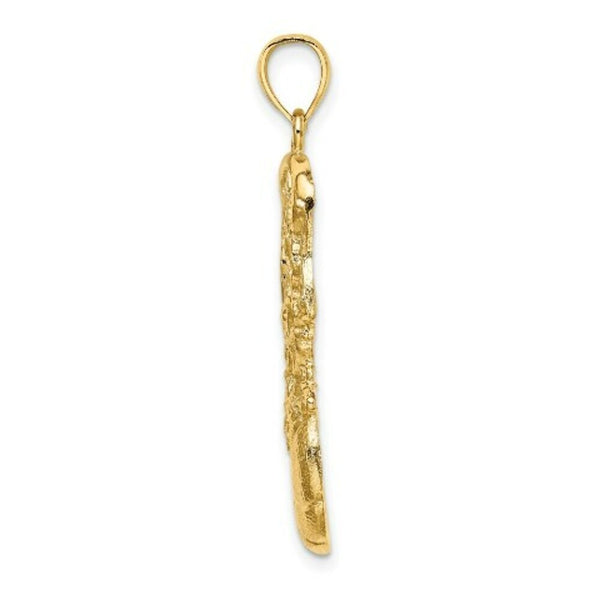14K Yellow Gold SWOOSH Basketball & NET Charm Pendant