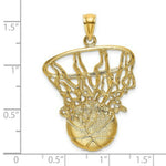Load image into Gallery viewer, 14K Yellow Gold SWOOSH Basketball &amp; NET Charm Pendant
