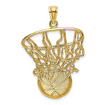 Load image into Gallery viewer, 14K Yellow Gold SWOOSH Basketball &amp; NET Charm Pendant
