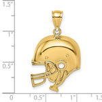 Load image into Gallery viewer, 14K Yellow Gold 2-D &amp; Polished Football Helmet Charm Pendant
