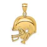 Load image into Gallery viewer, 14K Yellow Gold 2-D &amp; Polished Football Helmet Charm Pendant
