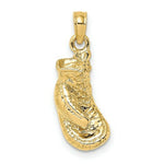 Load image into Gallery viewer, 14K Yellow Gold 2-D Polished and Textured Single Boxing GLove Charm Pendant

