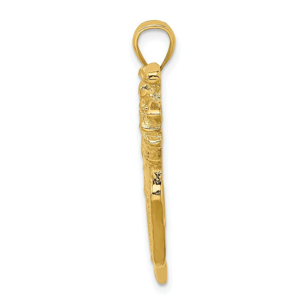 14K Yellow Gold 2-D Golf Bag & Clubs Charm Pendant