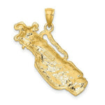 Load image into Gallery viewer, 14K Yellow Gold 2-D Golf Bag &amp; Clubs Charm Pendant
